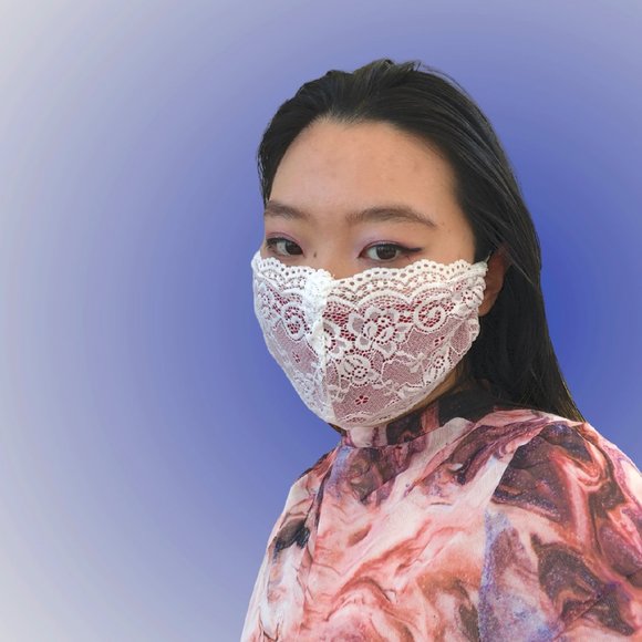 White red Lace Face Mask Dust mask Fashion mask - Picture 5 of 5